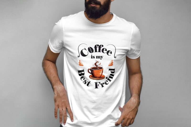 Classic Printed T-shirt-"Coffee is my Best Friend"