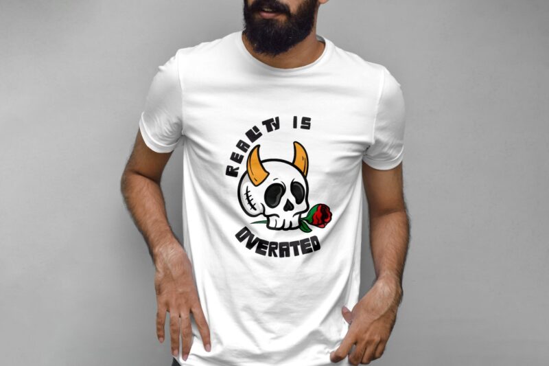 "Reality is Overrated"-Round Neck Printed T-shirt