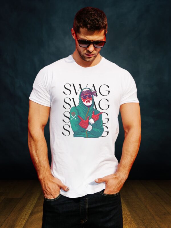 Swag Boy Black Round Neck Cotton T-shirt