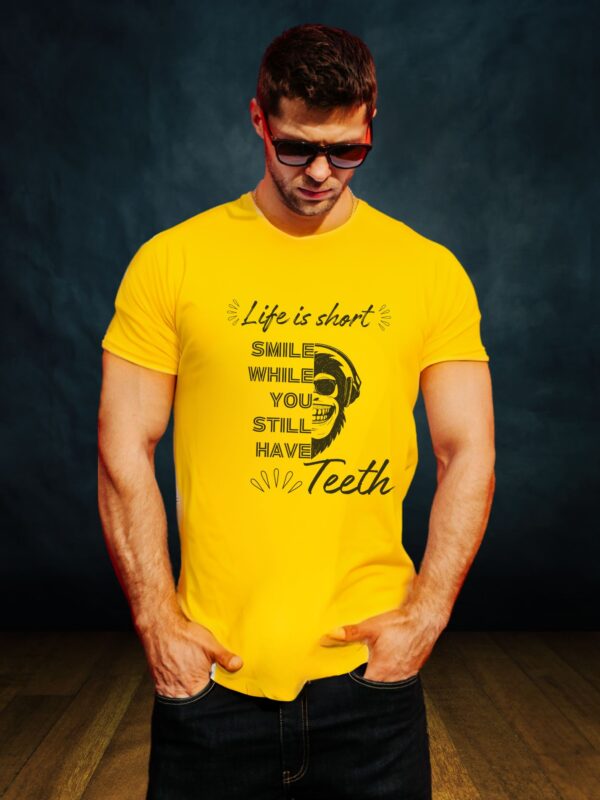Life Is Short Black Round Neck T-shirt