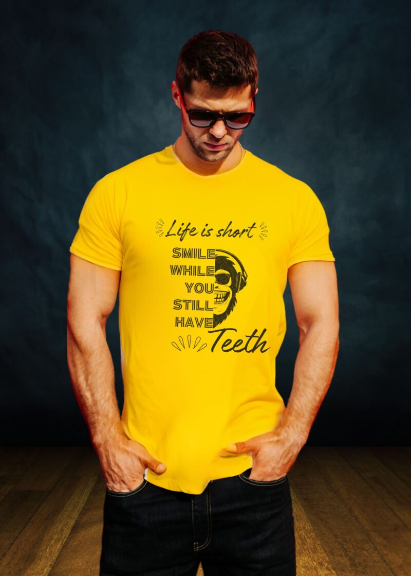 Life Is Short Black Round Neck T-shirt