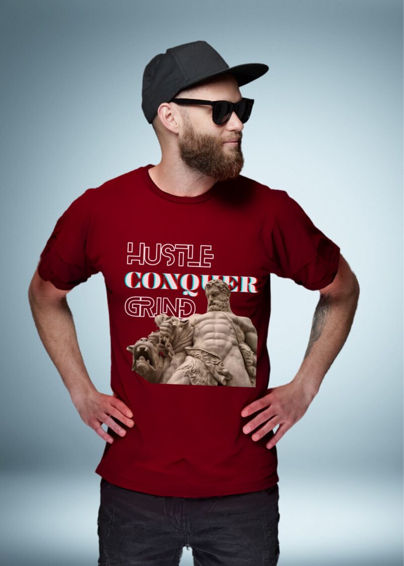 Hustle Conquer Grind Black Classic Fit T-shirt