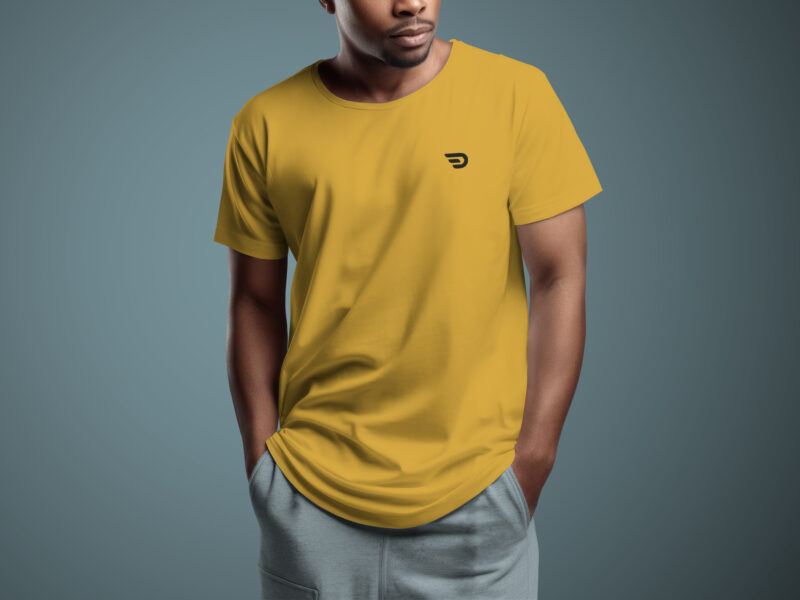 Desear Solid Mustard Solid T-Shirt