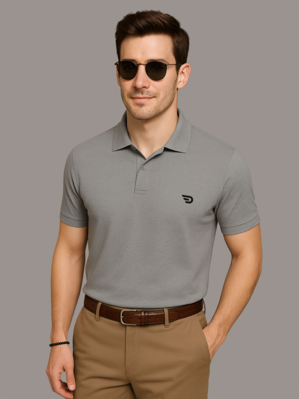 Everyday Edge Grey Polo – Featuring Desear’s Signature Mark
