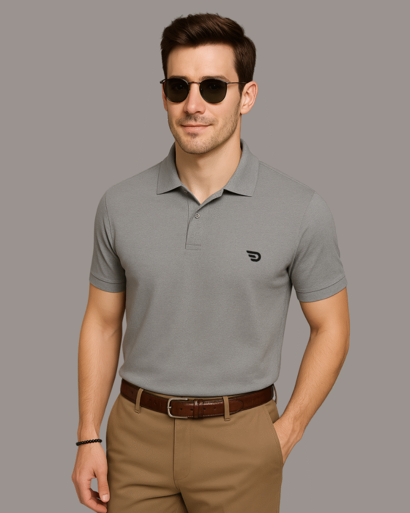 Everyday Edge Grey Polo – Featuring Desear’s Signature Mark