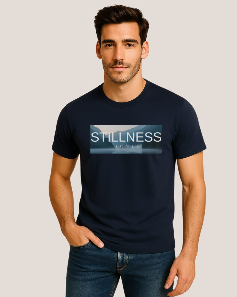 Classic Fit-Graphic Print T-Shirt-"Stillness Moves"