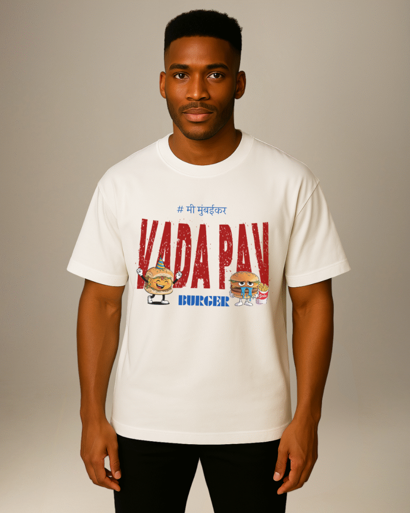 City Soul Collection - Oversize T-shirt Vadapav greater than Burger - Mumbai