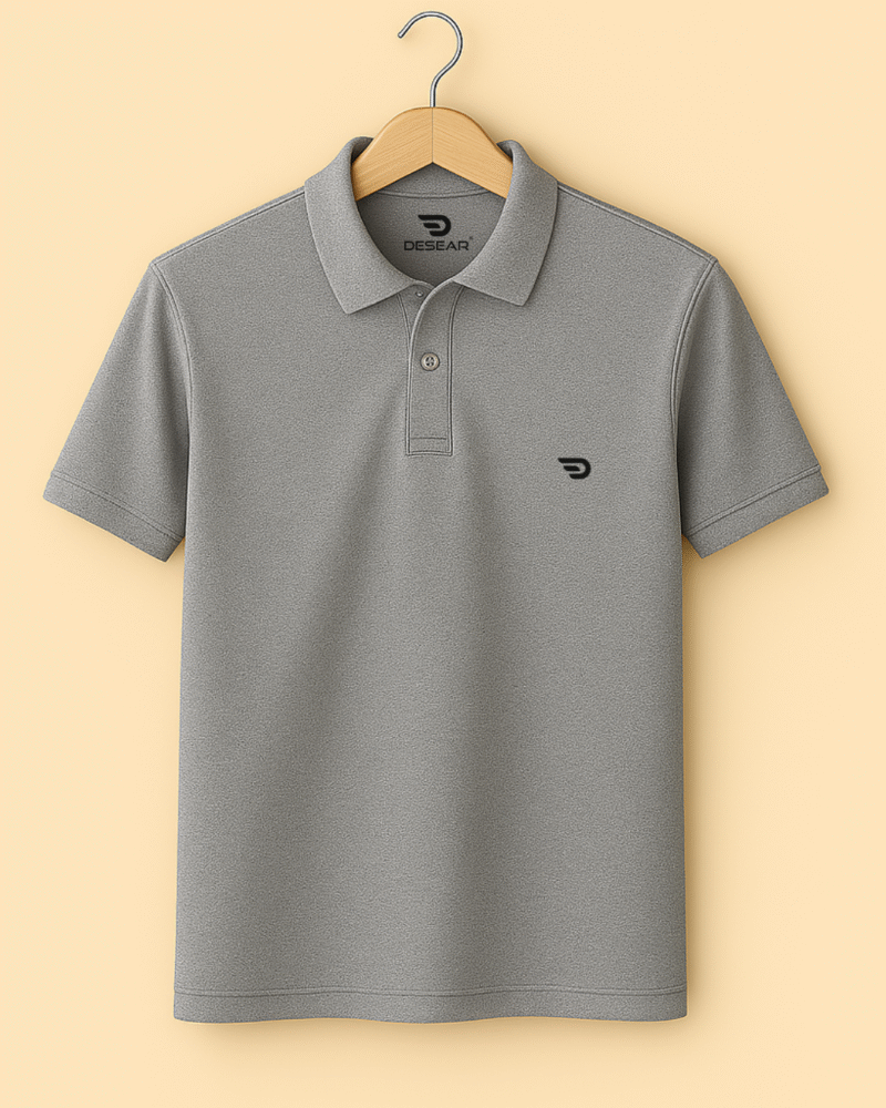 Everyday Edge Grey Polo – Featuring Desear’s Signature Mark - Image 2