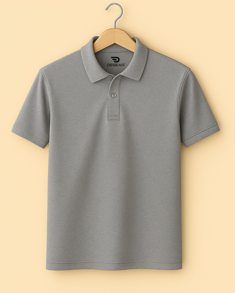 Desear Polo Solid Grey T-Shirt - Image 2