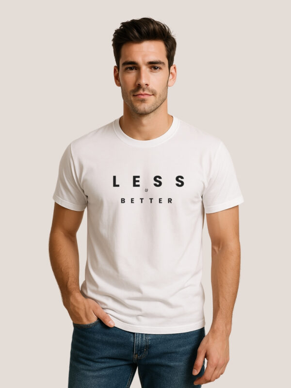 Classic Fit Cotton Graphic Print T-Shirt Less is Better