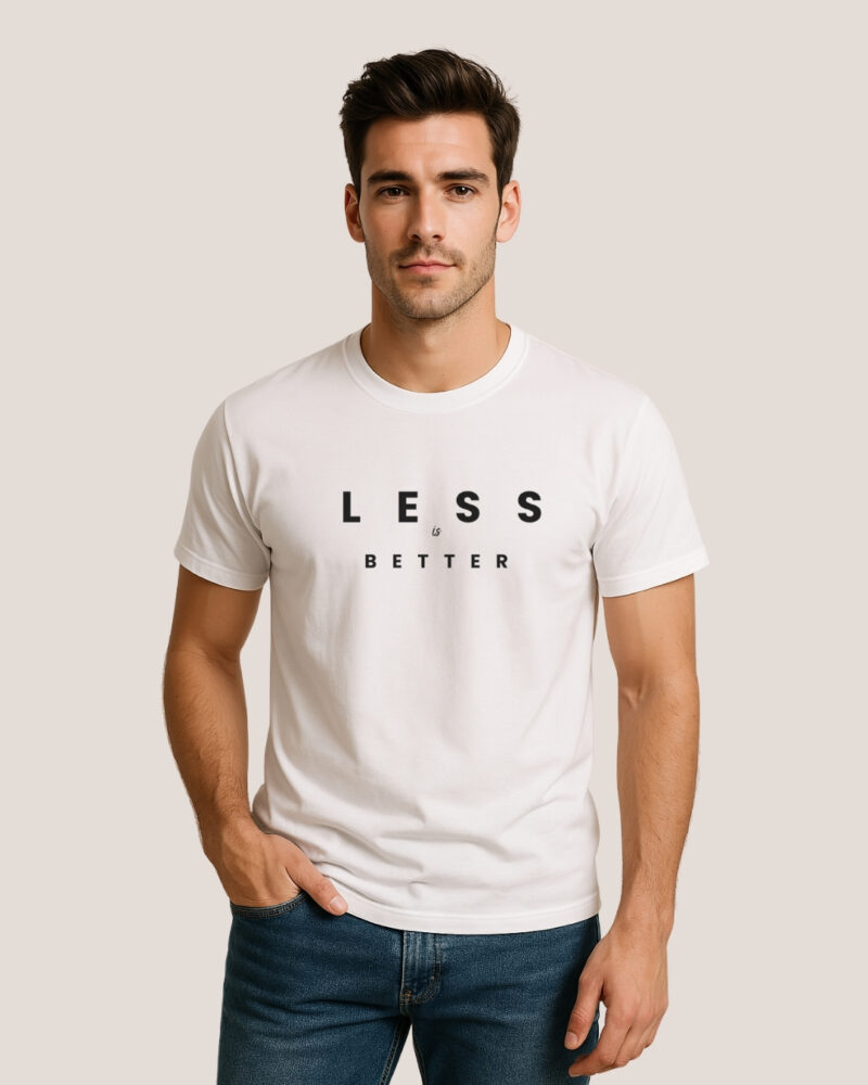 Classic Fit Cotton Graphic Print T-Shirt Less is Better