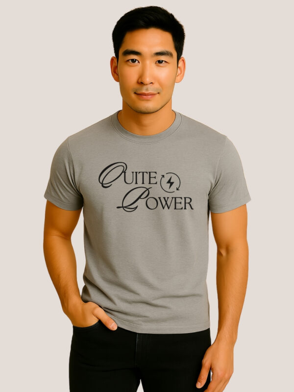 Classic Fit-Graphic Print T-Shirt-"QUITE POWER"