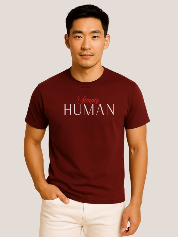Classic Fit-Graphic Print T-shirt-"Simply Human"