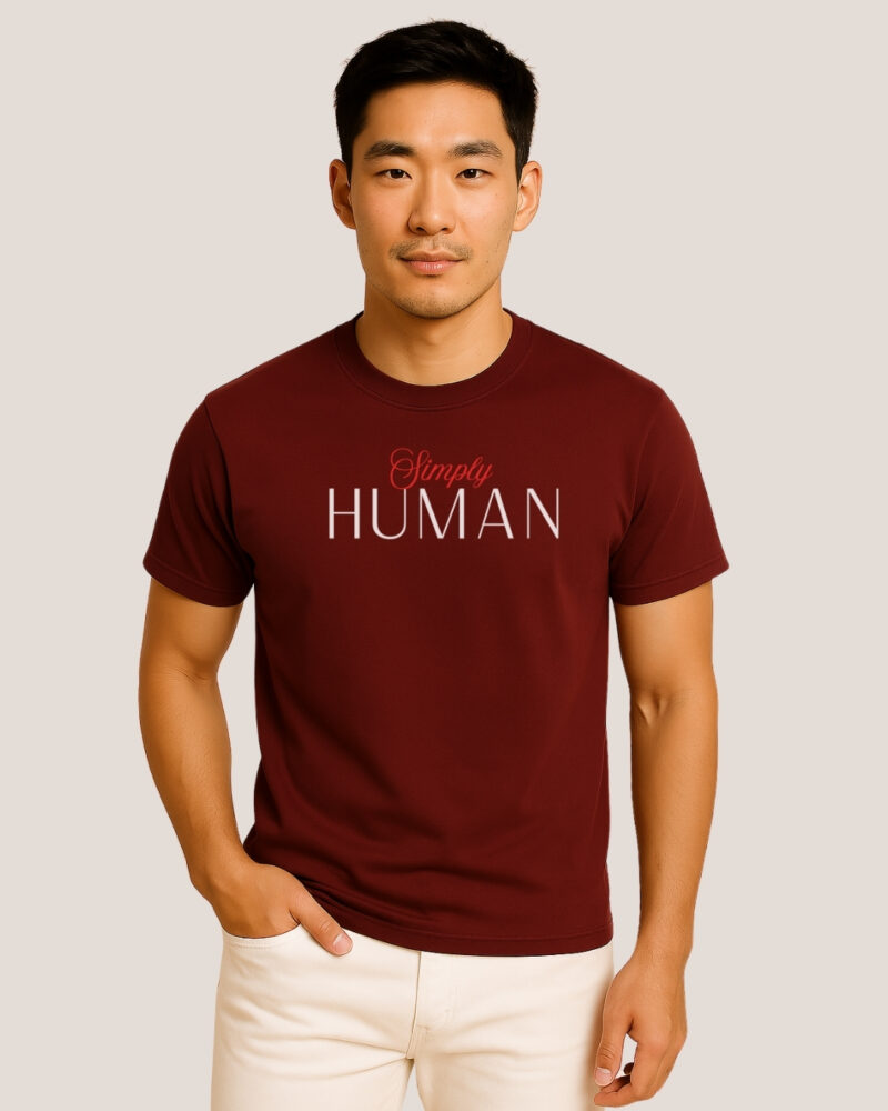 Classic Fit-Graphic Print T-shirt-"Simply Human"