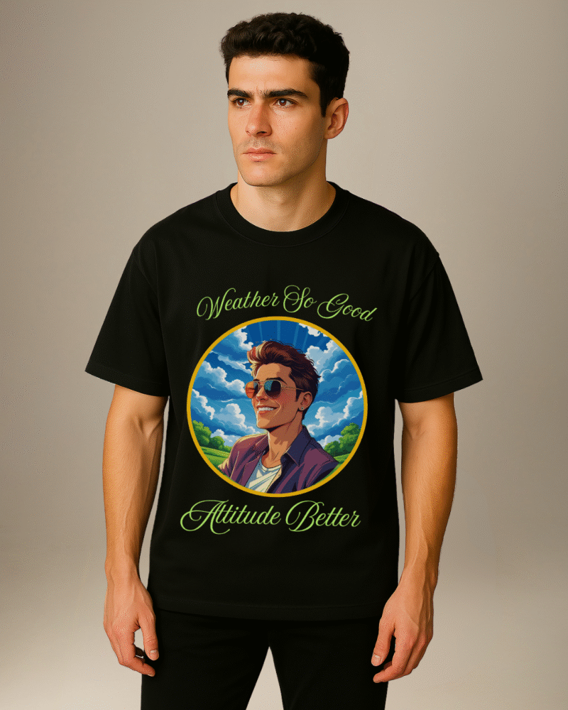 City Soul collection-Oversize T-shirt-"Weather So Good, Attitude Better"-Bengaluru