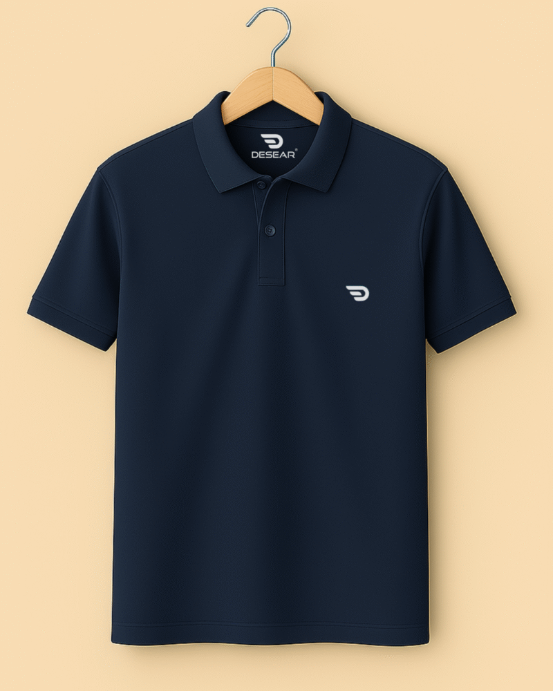 Everyday Edge Navy Blue Polo – Featuring Desear’s Signature Mark - Image 2