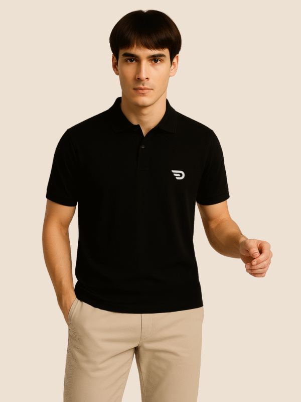 Everyday Edge Black Polo – Featuring Desear’s Signature Mark