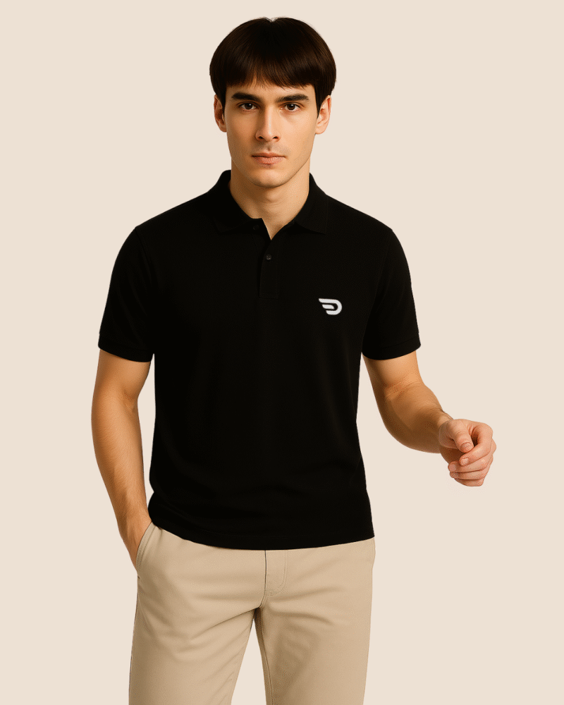 Everyday Edge Black Polo – Featuring Desear’s Signature Mark