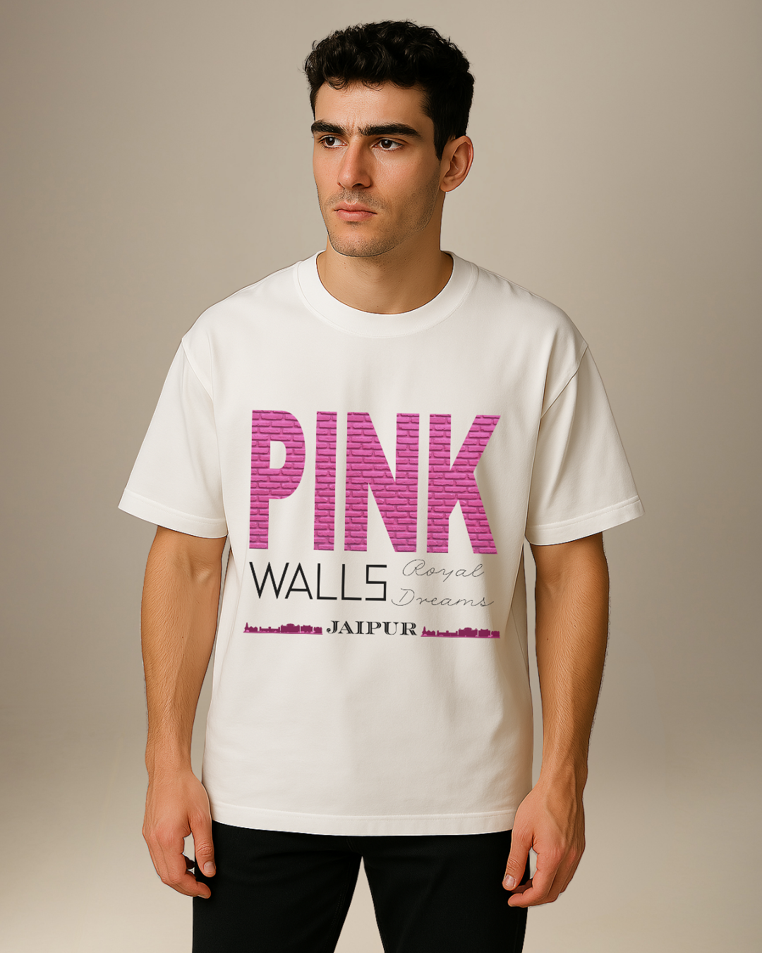 City Soul Collection-Oversize T-shirt -Pink Walls Royal Dreams -Jaipur