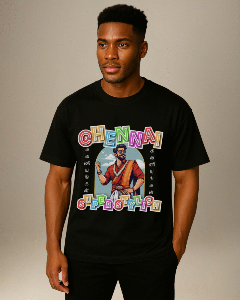 City Soul Collection-Oversize T-shirt-"Chennai SuperStylish"-Chennai