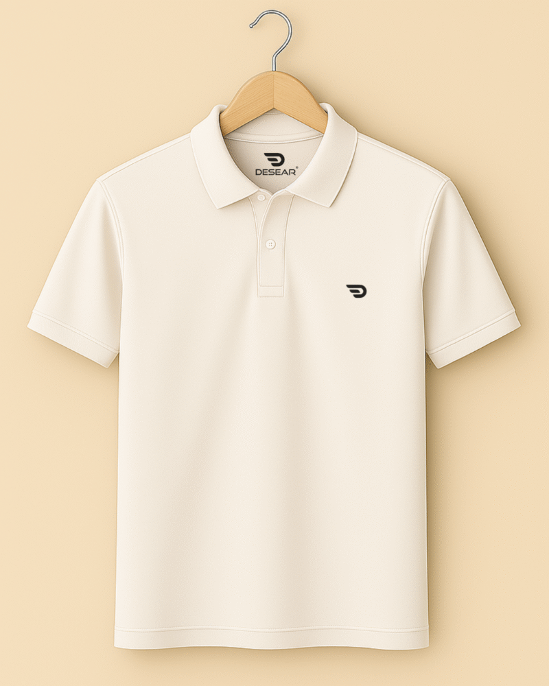 Everyday Edge White Polo – Featuring Desear’s Signature Mark - Image 2