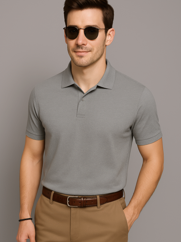 Desear Polo Solid Grey T-Shirt
