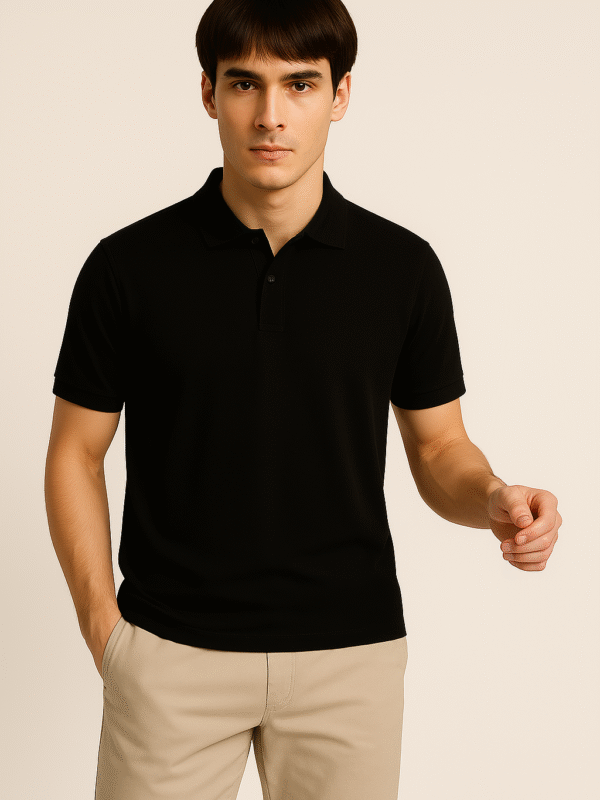 Desear Solid Polo Black T-Shirt