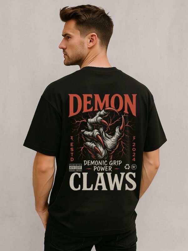 Evil Collection-Oversized Graphic print Tee-"Demon Claws"