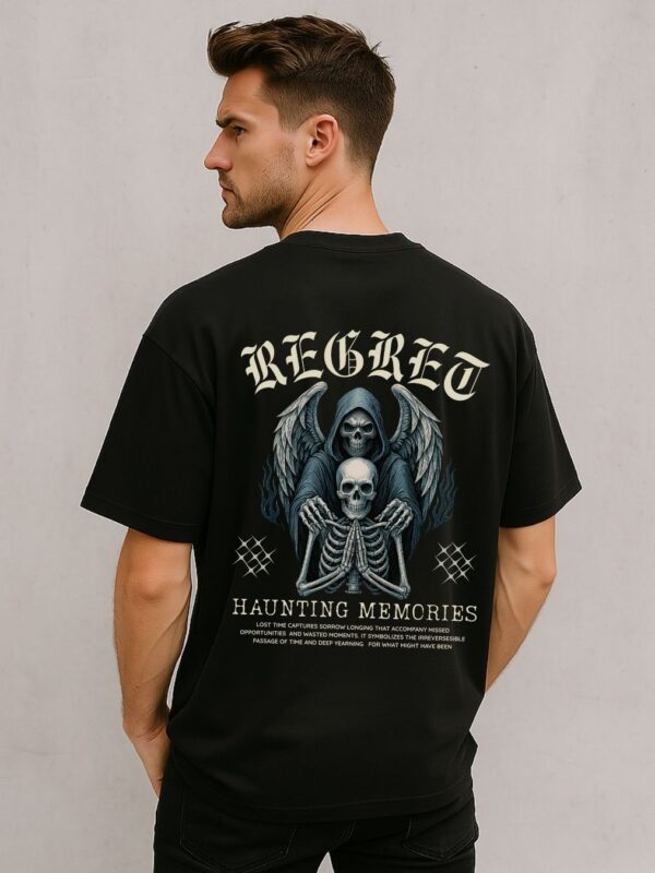 Evil Collection-Oversized Graphic Print Tee- "REGRET-Haunting Memories"
