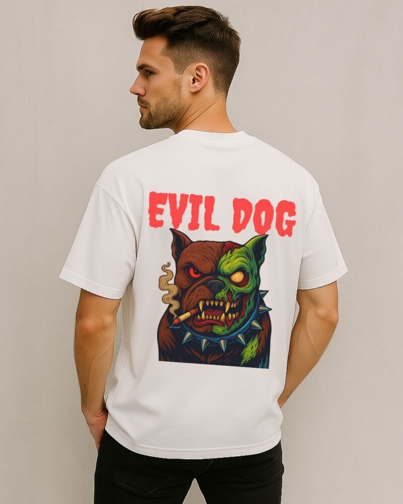 Evil Collection-Oversized Graphic Print Tee-"EVIL DOG"