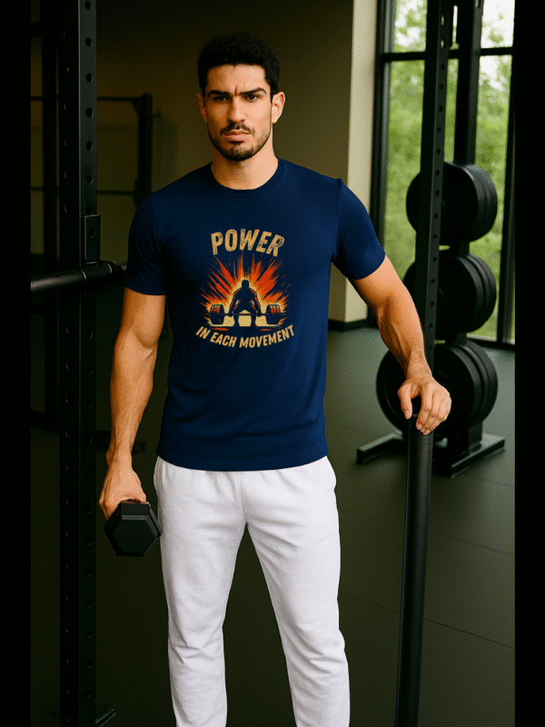 Active wear Cotton T-shirt-"POWER IN EACH MOVEMENT"