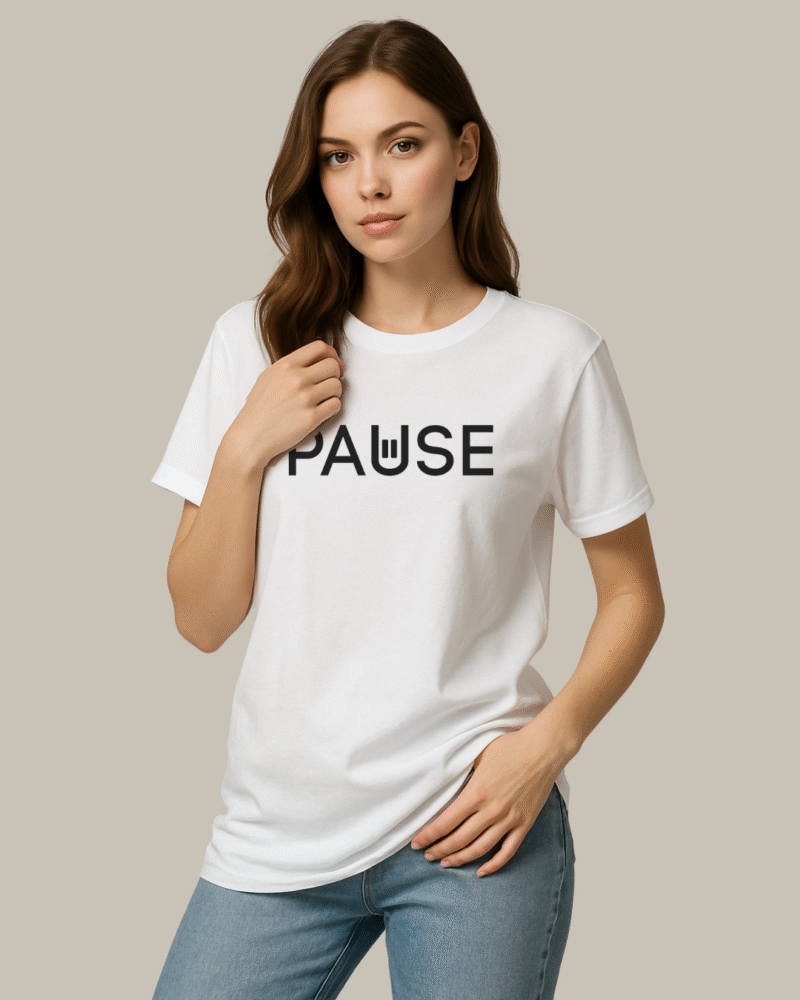 Desear Women's Boyfriend Fit Tee-"PAUSE"