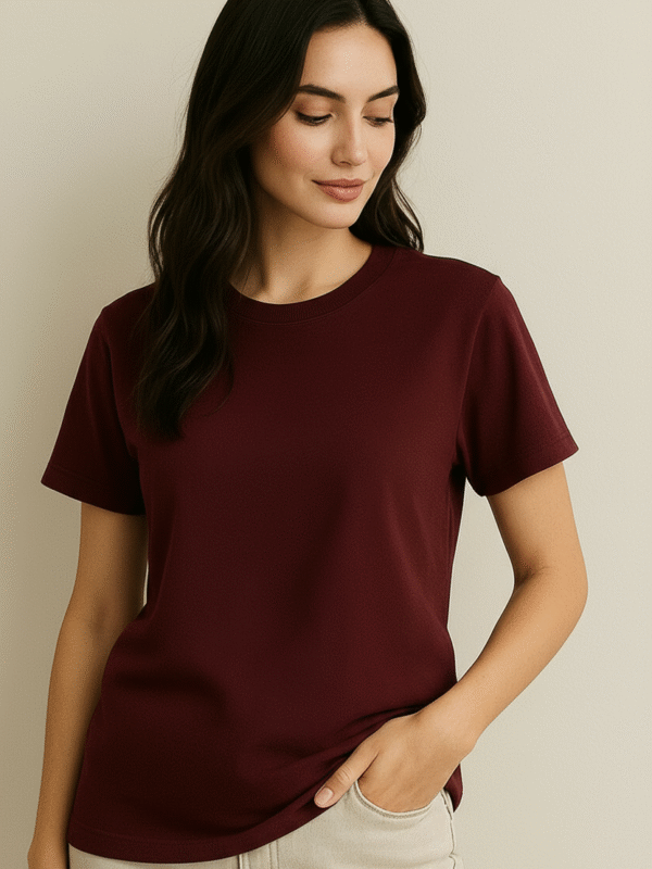 Desear Boyfried Fit Solid Maroon