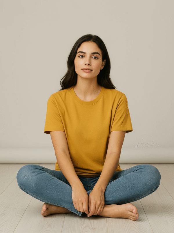 Desear Boyfriend Fit Solid Mustard