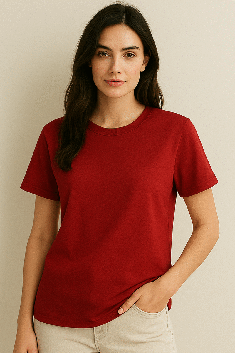 Desear Boyfriend Fit Solid Red - Image 2